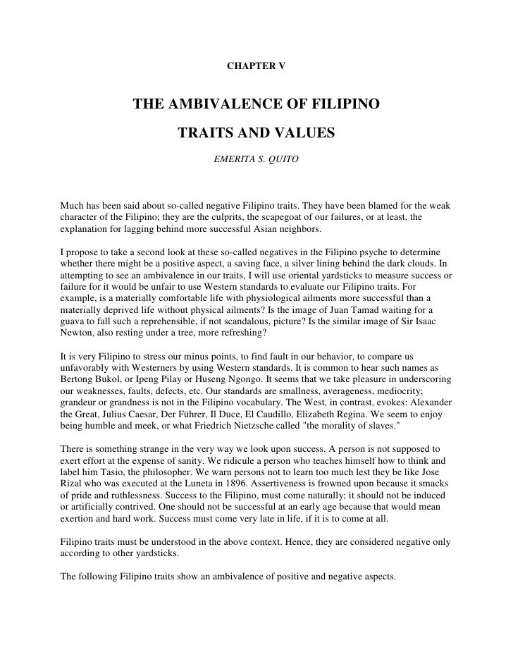Characteristics of Filipinos